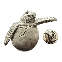 Hatching Sea Turtle Pin ~ Antiqued Pewter ~ Lapel Pin - Antiqued Pewter