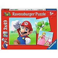 Ravensburger - Super Mario Jigsaw Puzzle, 3 x 49 Collection, 3 Puzzle of 49 Pieces, Recommended Age 5+ Years