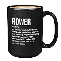 Rowing Coffee Mug 15oz Black - Rower Definition - Rower Definitions Sport Lovers Game Athlete Lake Lover Boats Racing