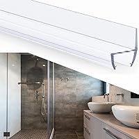 Frameless Shower Door Side Seal Strip to Stop Leaks Create a Water Barrier Glass H-Jamb 180 Degree Total 79
