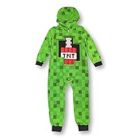 Minecraft Pajamas for Boys Creeper Costume Blanket Footless PJ Sleeper (Large 10-12) Green