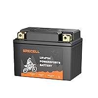 GRECELL Lithium Motorcycle LiFePO4 Battery, 12V 3.5Ah Motorcycle Powersports Battery, YTX4L-BS/YTX5L-BS Battery Built-in BMS Compatible ATV, Jet Ski, Lawn Mower, Dirt bikes, Snowmobile and Scooter