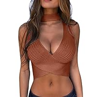 LATINDAY Women's Fashion Sexy Hollow Out Tank Tops Slim Knit Tank Top Vest