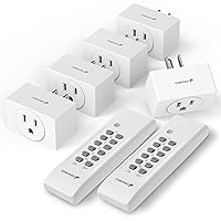 Link2Home Wireless Remote Control Outlet Light Switch, 100 ft range,  Compact Side Plug. Switch ON/OFF Household Appliances. FCC CSA Certified,  White (1 Outlet, 1 Remote). 
