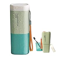 Toothbrush Travel Case, Portable Travel Toothbrush Holder, Multifunction Toothbrushes Toothpaste Set with Cup, Toothbrush Case for Traveling, Camping, School, Business and Daily Uses (Green)