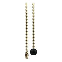 Power Gear Beaded Pull Chain with Wooden Ball, 3 Ft, Lengthens Pull Chain, Brushed Brass Finish, 54433