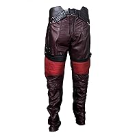 Mens Lord Of Galaxy Quill Distressed Maroon Leather Jacket/Coat Guardians Star Superhero Costume