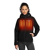 Women's Slim Fit Heated Jacket with Battery Pack and Detachable Hood