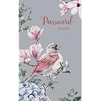 Password Book: Internet Address, Login and Password Log Book with Alphabetical Tabs, Journal Organizer Notebook for Password Organization and Storing Website Logins – Watercolor Bird and Flower Design