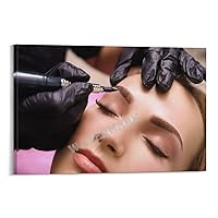 Generic Beauty Parlor Decoration Poster Tattooed Eyebrow Tattoo Eyebrow Poster Beauty Poster Canvas Painting Wall Art Poster for Bedroom Living Room Decor 16x24inch(40x60cm) Frame-style