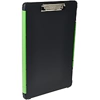 Legal Size XL Slimcase 2 Storage Clipboard, Gray with Green Clip, 15.5