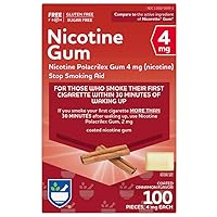 Rite Aid Nicotine Gum, 4 mg, Cinnamon Flavor - 100 Pieces | Quit Smoking Aid | Nicotine Replacement Gum | Stop Smoking Aids That Work | Chewing Gum to Help You Quit Smoking | Coated Nicotine Gum