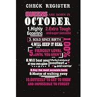 Check Register :Queens Are Born in October: Gifts for Dad:Simple Check Register Checkbook Registers Check and Debit Card Register 6 Column Payment ... Account Tracker Check Log Book,Birthday Gifts