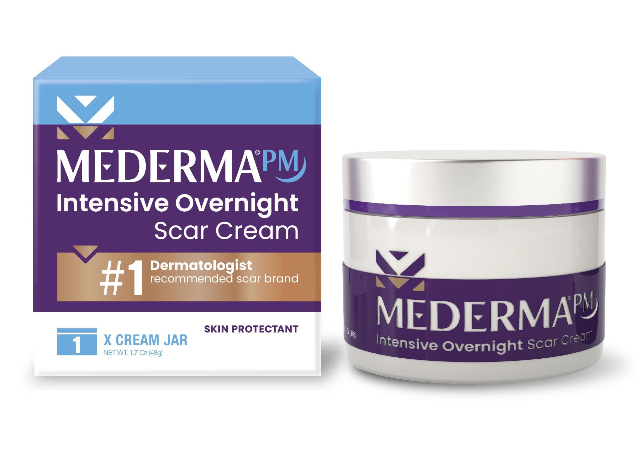 Mederma PM Intensive Overnight Scar Cream, Works with Skin's Nighttime Regenerative Activity & Advanced Scar Gel, Treats Old and New Scars, Reduces the Appearance of Scars from Acne