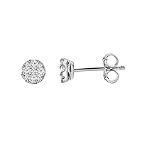1/4 Carat, Prong Set Round-cut Stud Earrings (J-K, I3) by La4ve s | Fashion Jewelry for Women | Gift Box Included (White, Yellow & Rose Gold Plated)