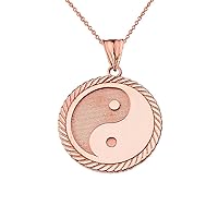 YIN YANG PENDANT NECKLACE IN ROSE GOLD - Gold Purity:: 14K, Pendant/Necklace Option: Pendant With 22