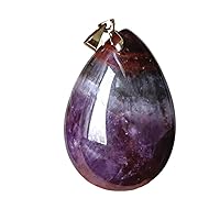 Natural Auralite 23 Purple Red Canada Water Drop Women Man Pendant 28x19x11mm AAAAA