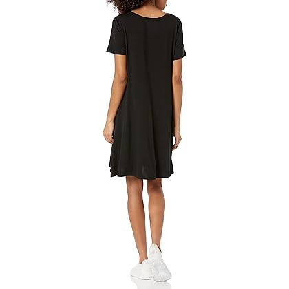 Amazon Essentials Women's Standard Short-Sleeve V-Neck Swing Dress