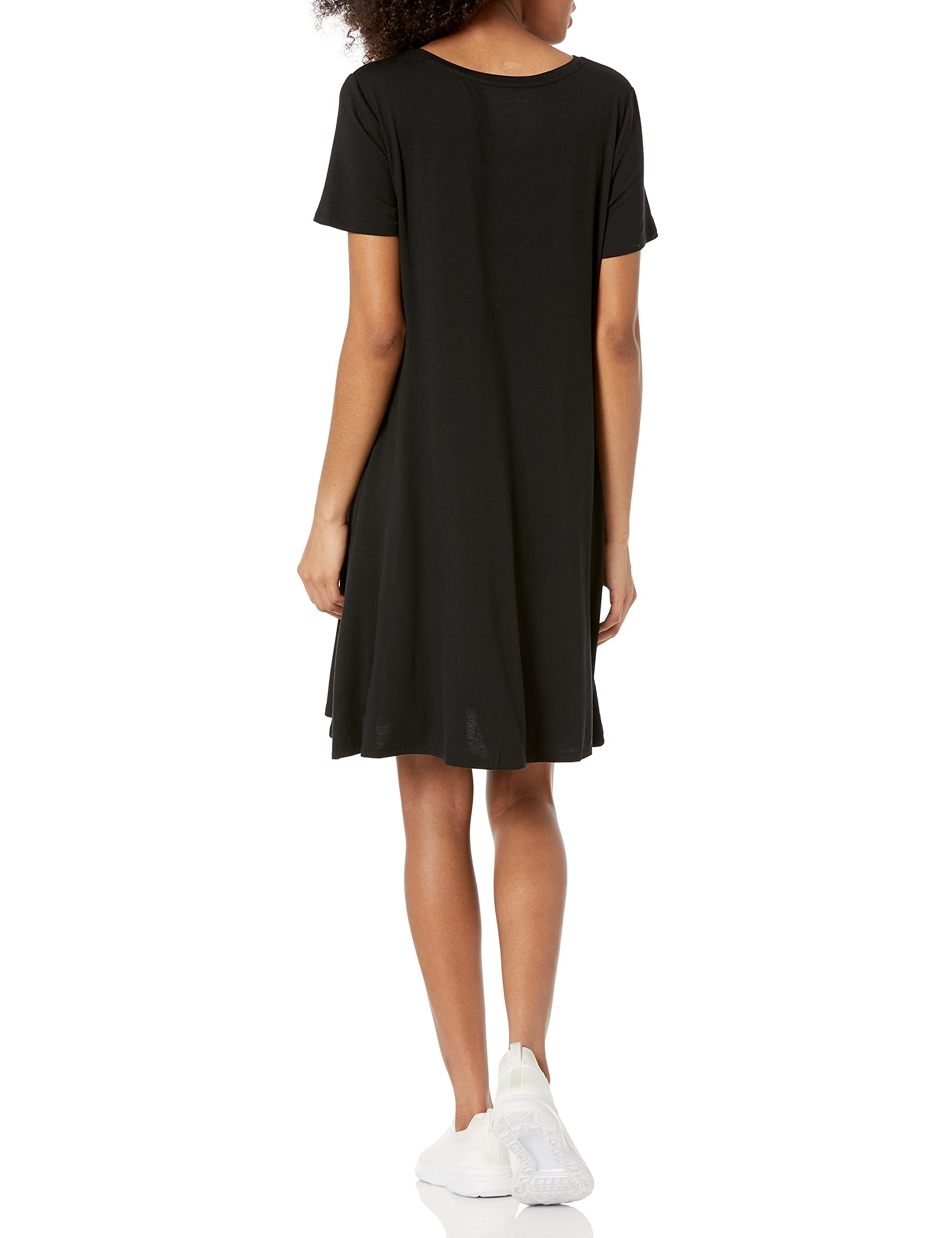 Amazon Essentials Women's Standard Short-Sleeve V-Neck Swing Dress