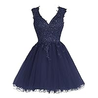 Women's V Neck Ball Gown Lace Homecoming Dress Short Cocktail Dresses