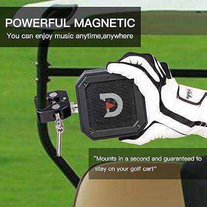 ACHIX Golf Cart Speaker Aluminum Alloy Mount Portable Waterproof Bluetooth,15 Watts IPX7 Power Bass Boost, Extended Bluetooth Range Outdoor 20 Hours Play, TWS & SD Card & AUX