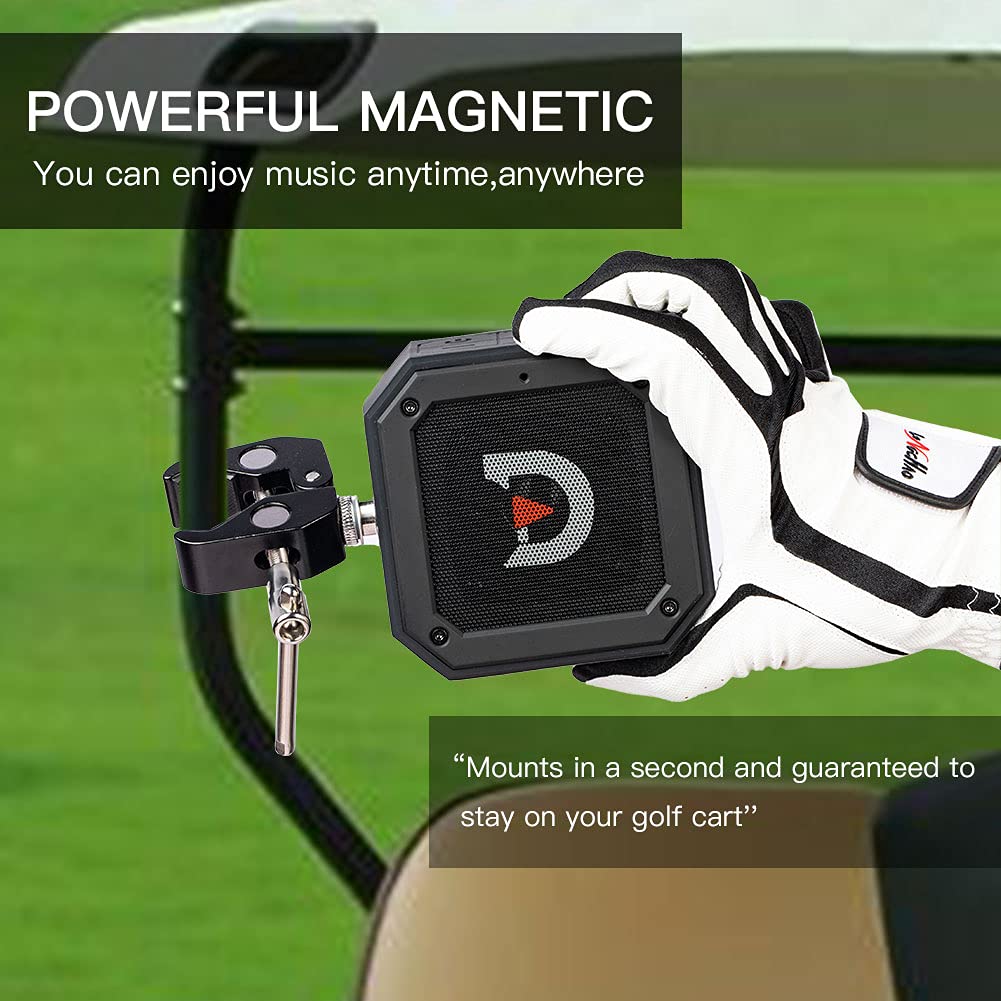 ACHIX Golf Cart Speaker Aluminum Alloy Mount Portable Waterproof Bluetooth,15 Watts IPX7 Power Bass Boost, Extended Bluetooth Range Outdoor 20 Hours Play, TWS & SD Card & AUX