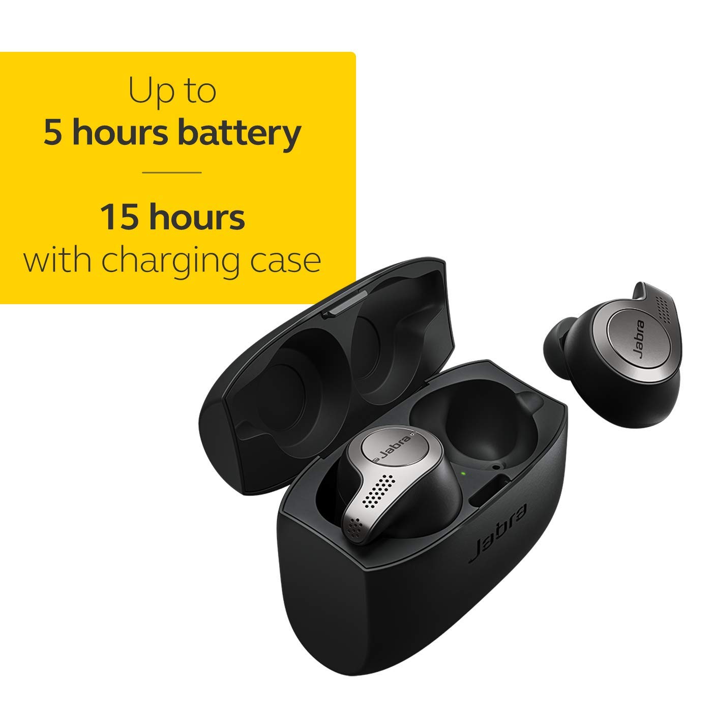 Jabra Elite 65t – Alexa Built-In, True Wireless Earbuds with Charging Case, Titanium Black – Bluetooth Earbuds Engineered for the Best True Wireless Calls and Music Experience