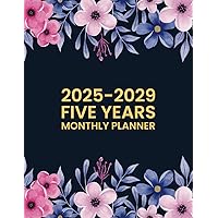2025-2029 Five Years Monthly Planner: Two Pages Per Month for 5 Years From January 2025 to December 2029 and Daily Habit Tracker with 2 Birthday Log