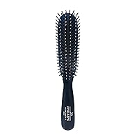 Phillips Brush Co Light Touch 8 Hair Brush - Twin Beaded Nylon Bristles, Black Hairbrush for Styling, Detangling Professional & At Home Use
