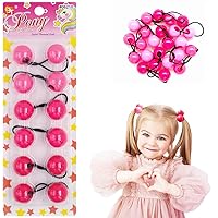 6 Pcs 25mm Ball Hair Ties Ponytail Holders Twinbead Bubble Balls Hair Accessories for Girls Kids Toddler (Assorted Pink)