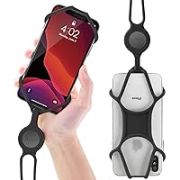Lanyard Phone Tie, Universal Cell Phone Lanyard Case, Silicone Neck Strap: iPhone 15 14 13 12 11 Pro Max SE XS Max XS XR X SE2 Samsung Galaxy S10 S9 S8 Note 10 9, Google Pixel 3 XL LG - Black