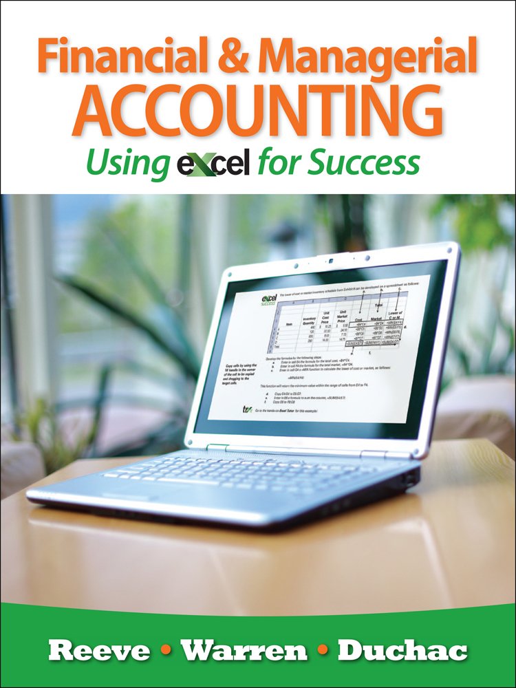 CengageNOW (with eBook) for Reeve/Warren/Duchac's Financial and Managerial Accounting Using Excel for Success, 1st Edition