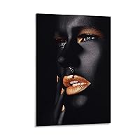 Posters African Women Paintings Decorative Modern Black Women Paintings Wall Art African American in Cry Canvas Wall Art Picture Modern Office Family Bedroom Living Room Decor Aesthetic Gift 12x18inch