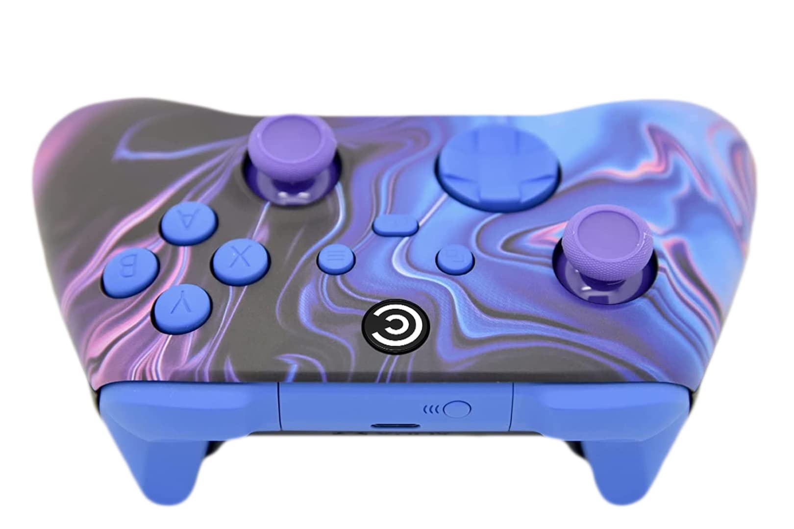 Designer Series Custom Wireless Controller for PC, Windows, Series X/S & One - Multiple Designs Available (Blue & Purple Swirl W/Blue Inserts)
