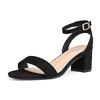 DREAM PAIRS Women's Open Toe Ankle Strap Low Block Chunky Heels Sandals Party Dress Pumps Shoes