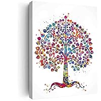 Large Wall Art For Living Room Decor,Tree Watercolor Print Buddhist Symbol Bodhi Tree Housewarming Gift Wall Art Yoga Studio Mantra Wall Decor- 8 in x12 in-Ready to hang