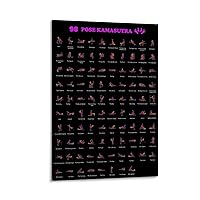 WDCRUUS Postures Kama Sutra Guidance Poster Sex Guide Workout Poster Art Poster Canvas Poster Bedroom Decor Office Room Decor Gift Frame-style 16x24inch(40x60cm)