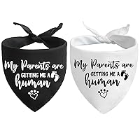 My Parents are Getting me a Human, Pregnancy Announcement Dog Bandana, Gender Reveal Photo Prop Pet Scarf Accessories,Pet Accessories for Dog Lovers, Pack of 2