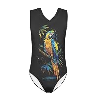 Girls One Piece Swimsuits Quick Dry Beach Swimwear Gymnastics Leotards V-Neck Bathing Suit for 3-14 Years