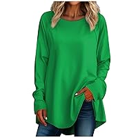 Womens Fall Fashion 2023 Plus Size Tunic Tops Dressy Casual Oversized Blouses Long Sleeve Crewneck Tops