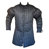 Gambeson with Padded Shoulders 15th Century ABS (Black, 59)