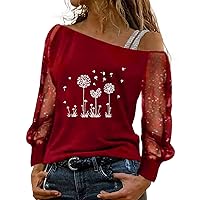Tops for Women Sexy Casual,Women's V Neck Lace Crochet Tunic Tops Flowy Casual Blouses Shirts Womens Sweaters V Neck Red,XXL Tops for Women