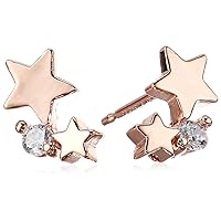Amazon Essentials Cubic Zirconia Dainty Demi Fine Star Stud Earrings in Sterling Silver (previously Amazon Collection)