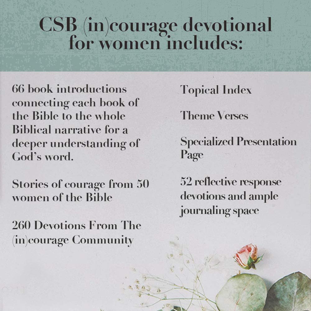 CSB (in)courage Devotional Bible, Blue LeatherTouch, Black Letter, Full-Color Design, Devotionals, Journaling Space, Reading Plans, Easy-to-Read Bible Serif Type