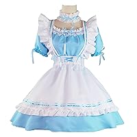 Plus Size Cute Lolite Lace-Up Costume Japanese Classic Anime Maid Outfit Coseplay Dress 6 Pcs Set Cute A-Line Dress