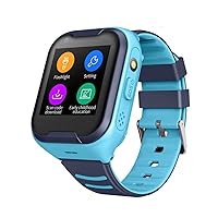 Waterproof GPS Smart Watch, 4G Video Phone Call Real-time Tracking Camera SOS Alarm Geo-Fence Touch Screen Monitoring Health Steps Flashlight Anti-Lost GPS Tracker Watch (Blue)