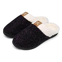UBFEN Womens Mens Slippers Memory Foam Comfort Fuzzy Plush Lining Slip On House Shoes