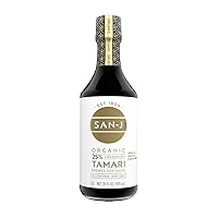 San-J - Organic Gluten Free Tamari Soy Sauce with 25% Less Sodium - Specially Brewed - Made with 100% Whole Soy - 20 oz. Bottle