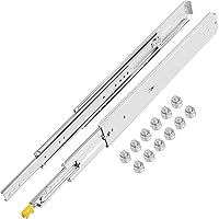 VEVOR Drawer Slides 24inch, 1 Pair Locking Drawer Slides 500lbs Load Capacity, Side Mount Ball Bearing, 3-Fold Full Extension