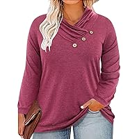 RITERA Plus Size Tops for Women Winter Oversized Shirt Long Sleeve Pullover Henley Tshirt